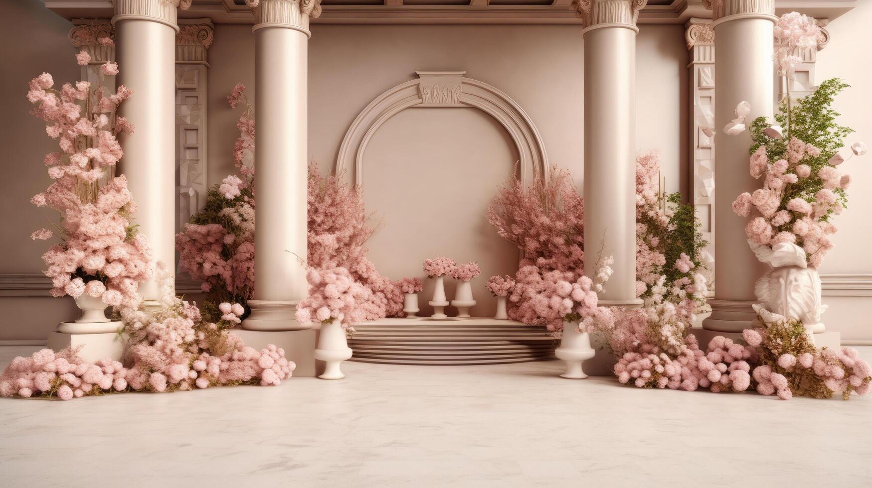 Wedding setting featuring delicate flowers, photo