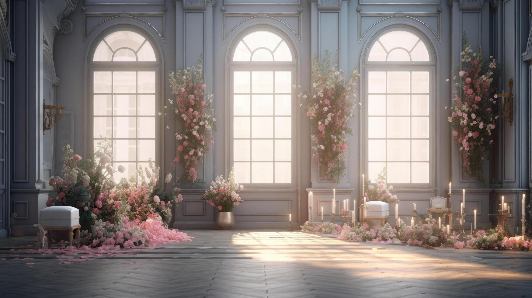 Beautiful flower backdrop for wedding, photo