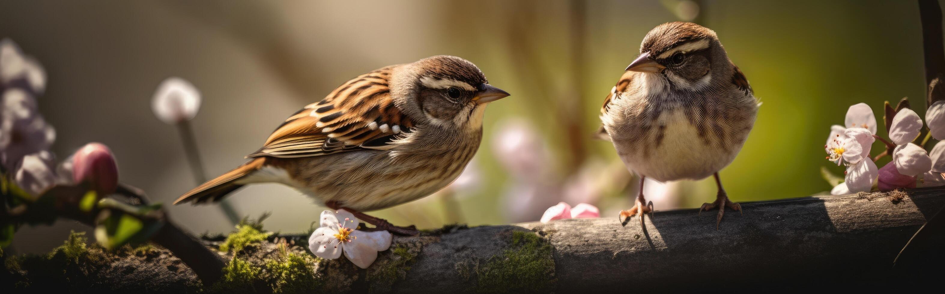 Playful sparrow themed banner design for your creative project, photo