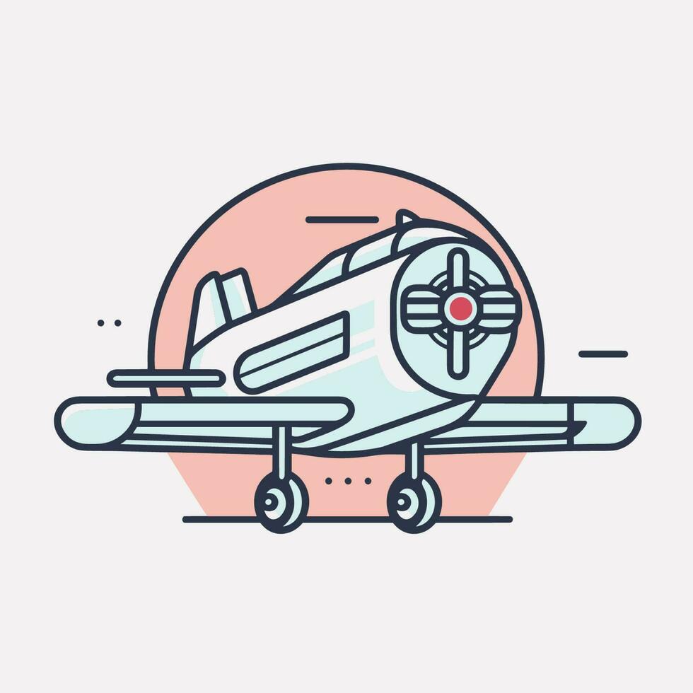 Vector of a small airplane on a white background