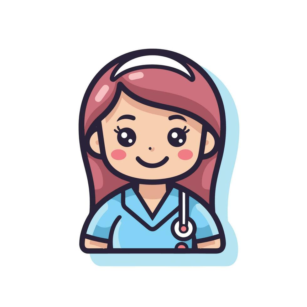 Vector of a female doctor holding a stethoscope