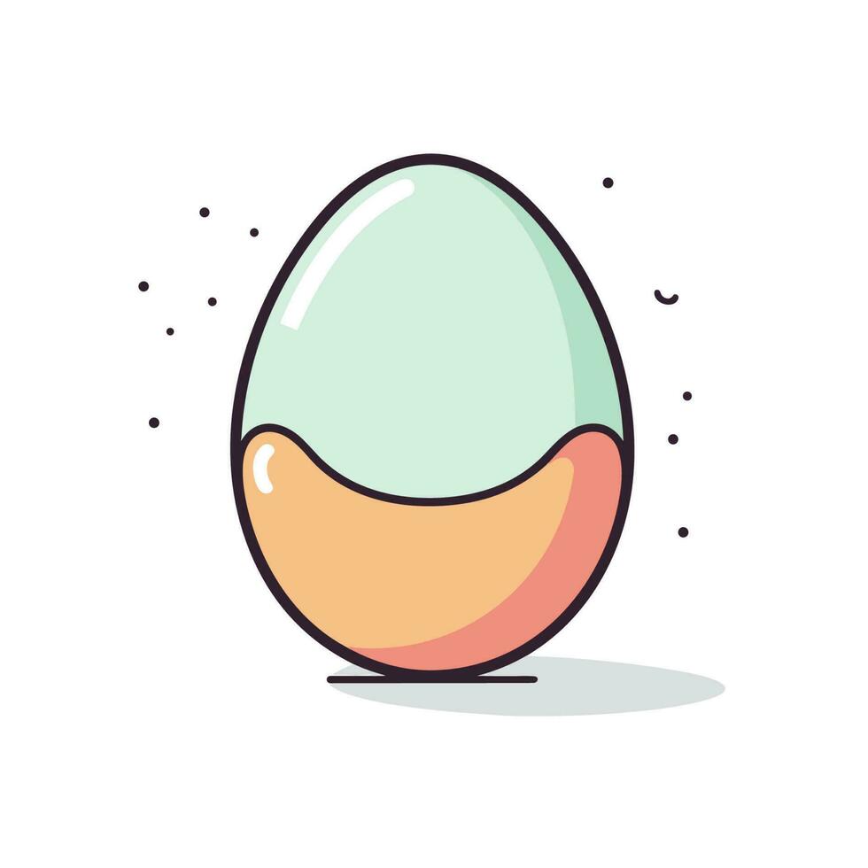 Vector of a white egg on a flat surface