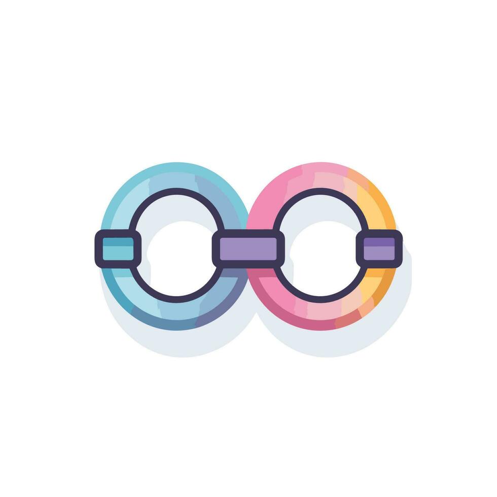 Vector of connected rings with a flat design