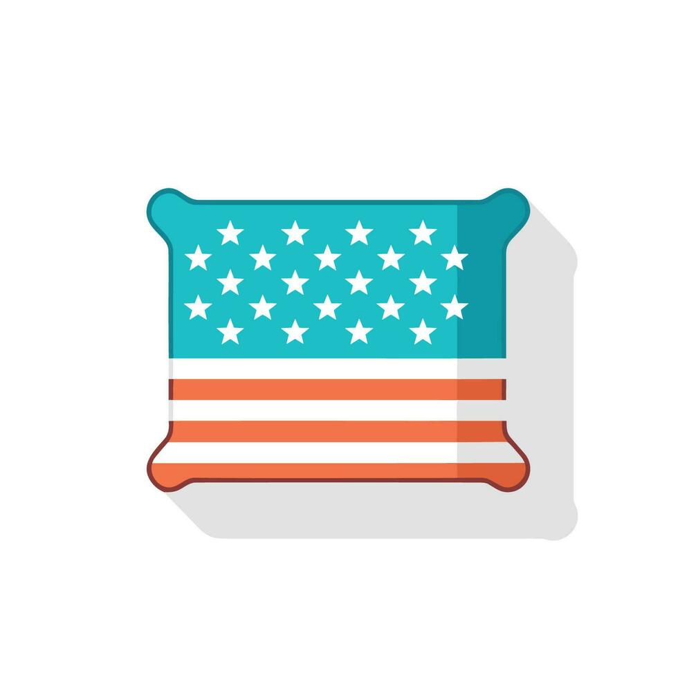 Vector of a flat American flag icon with a long shadow
