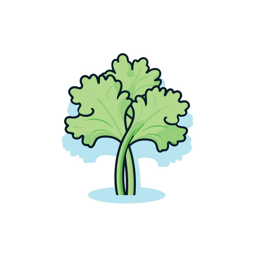 vector de un plano icono vector de un verde frondoso planta en un blanco antecedentes