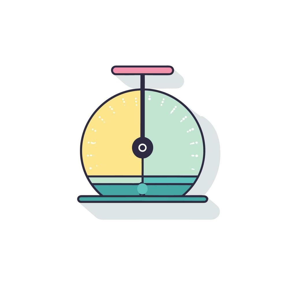 Vector of a yellow and blue scale with a flat design