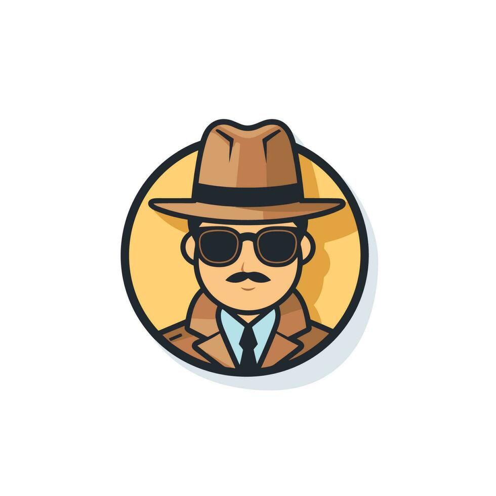 Vector of a stylish man wearing a hat and sunglasses in a modern urban setting