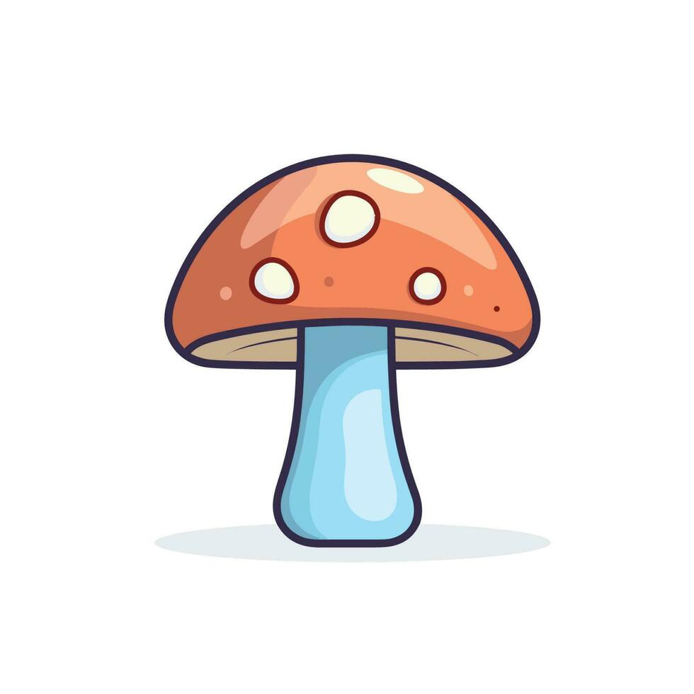 Vector of a flat mushroom with white dots on it