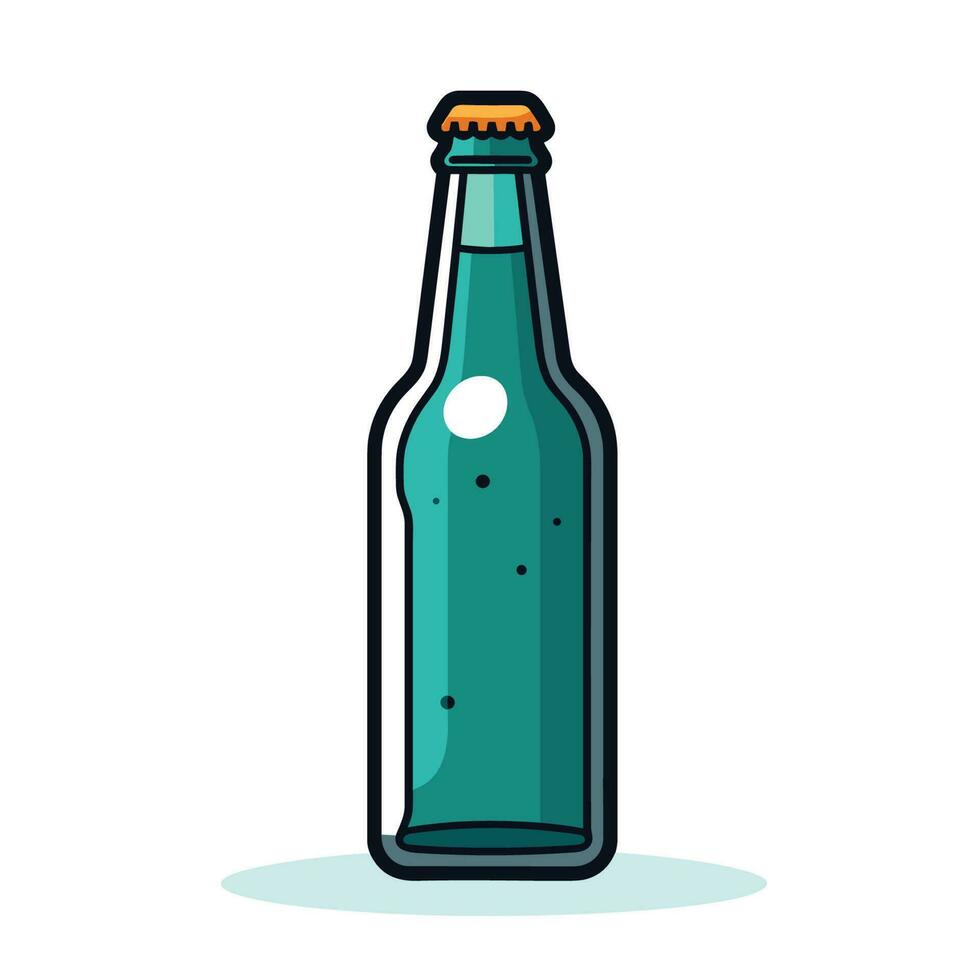 Vector of a flat beer bottle with a brown cap