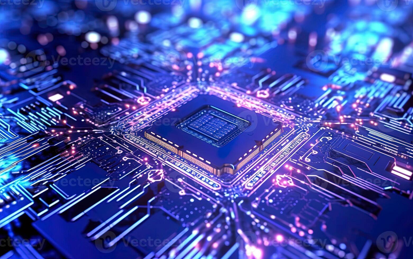 Central Computer Processors CPU 3D design concept. . photo