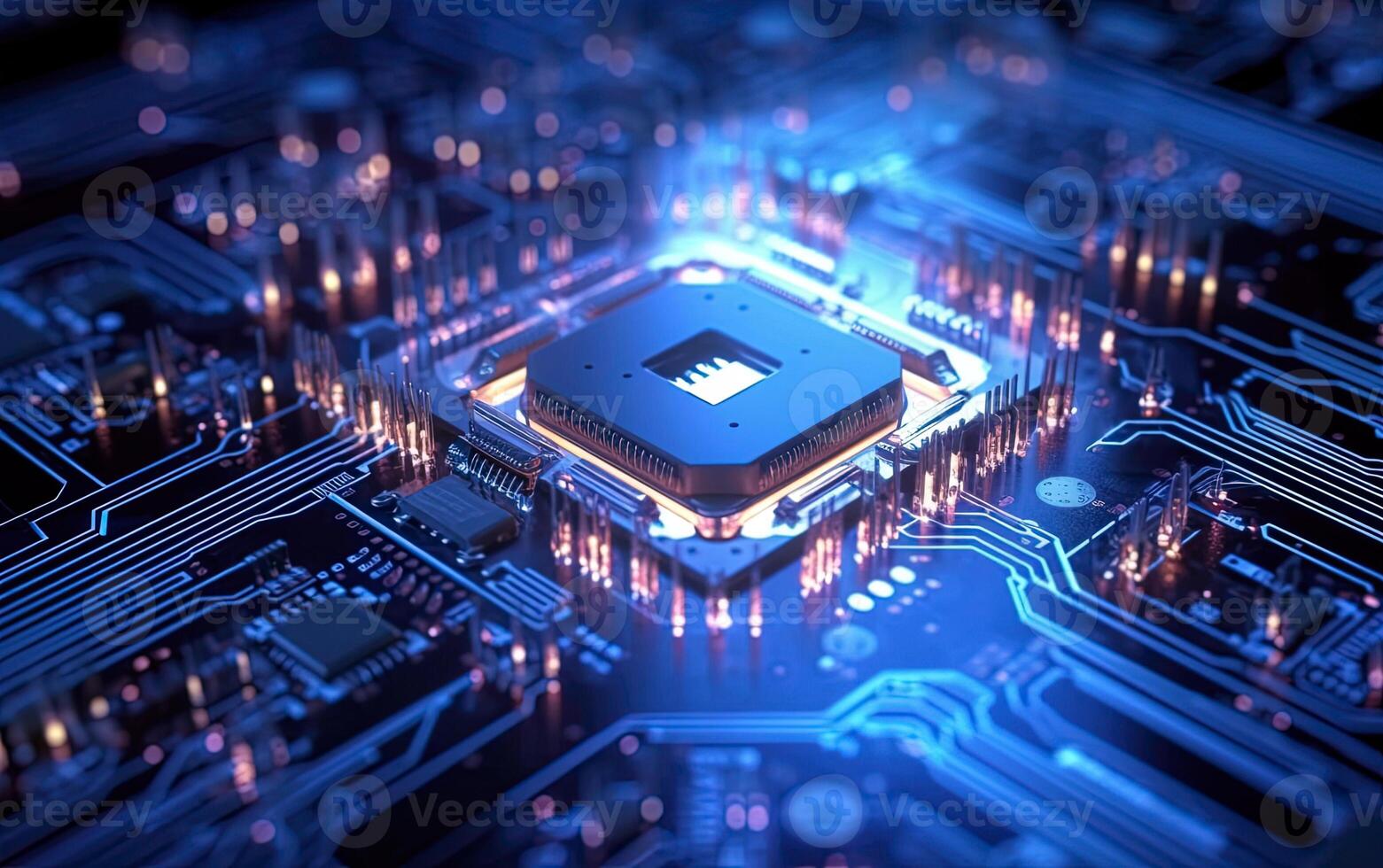 Central Computer Processors CPU 3D design concept. . photo