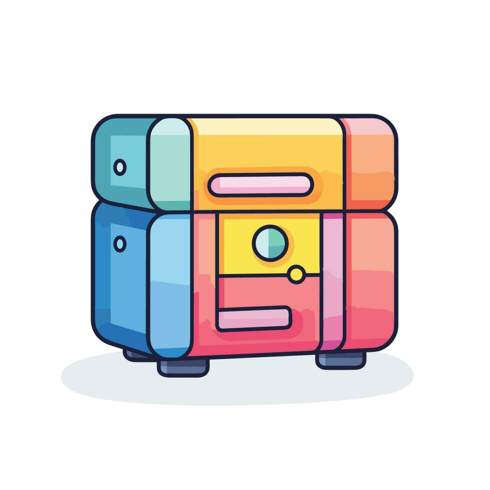 Vector of a colorful stack of luggage bags on wheels