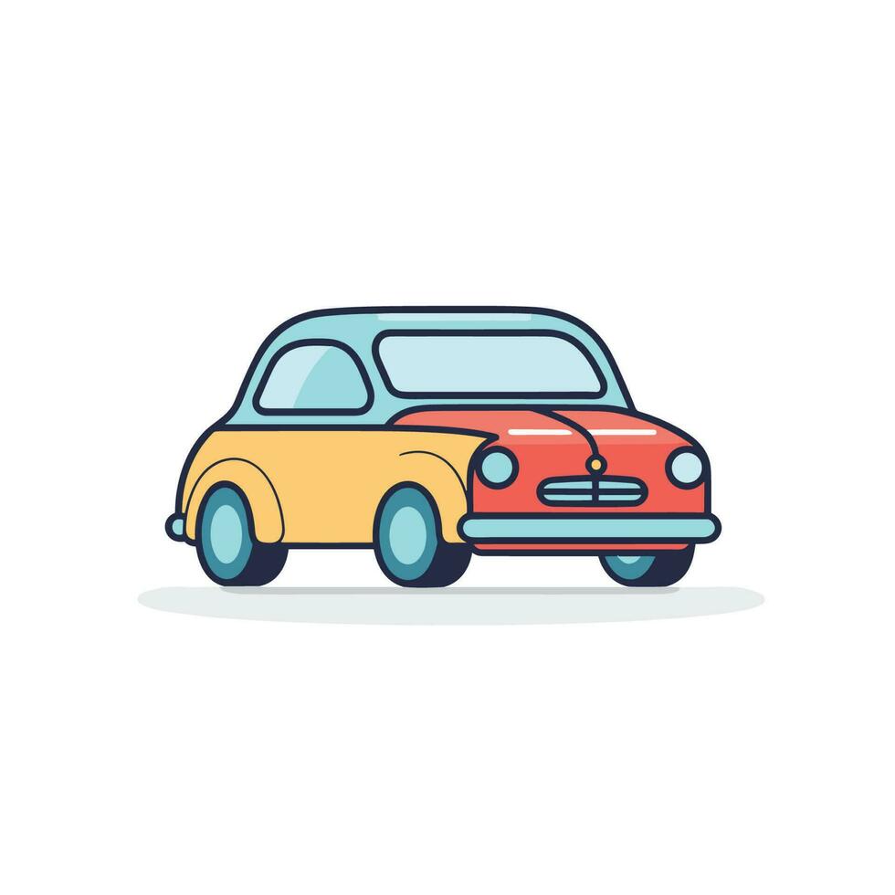 Vector of two colorful cars on a clean white backdrop