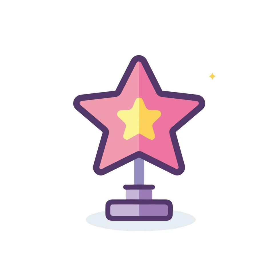 Vector of a pink star on a purple stand