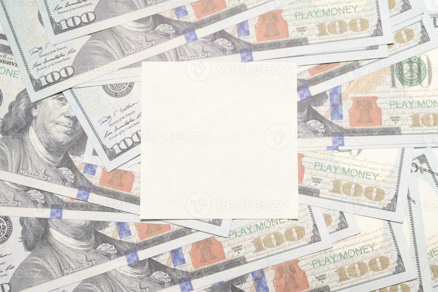 Dollars cash money and blank paper note for text. Investments Concept. Elderly Spouses Saving Money, Pension Plan. Retirement concept. photo