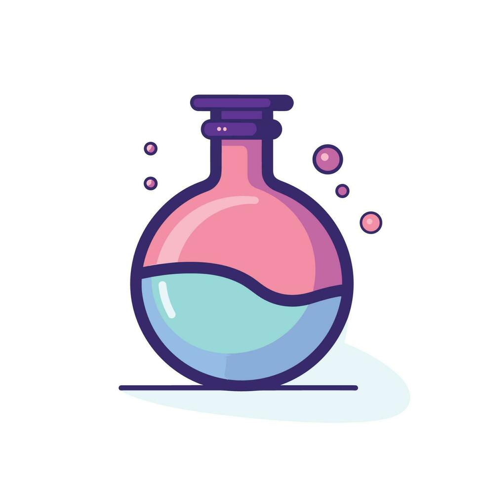 Vector of a flat bottle with liquid contents