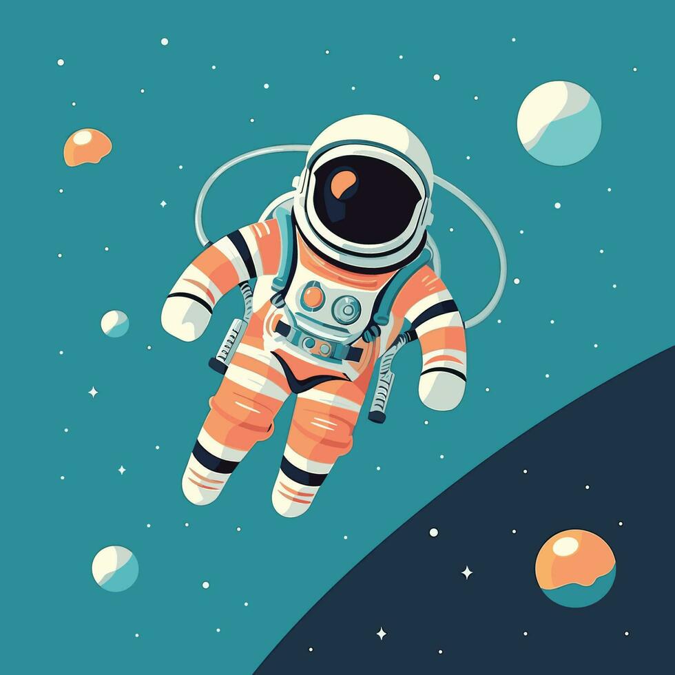 Vector of an astronaut floating in space