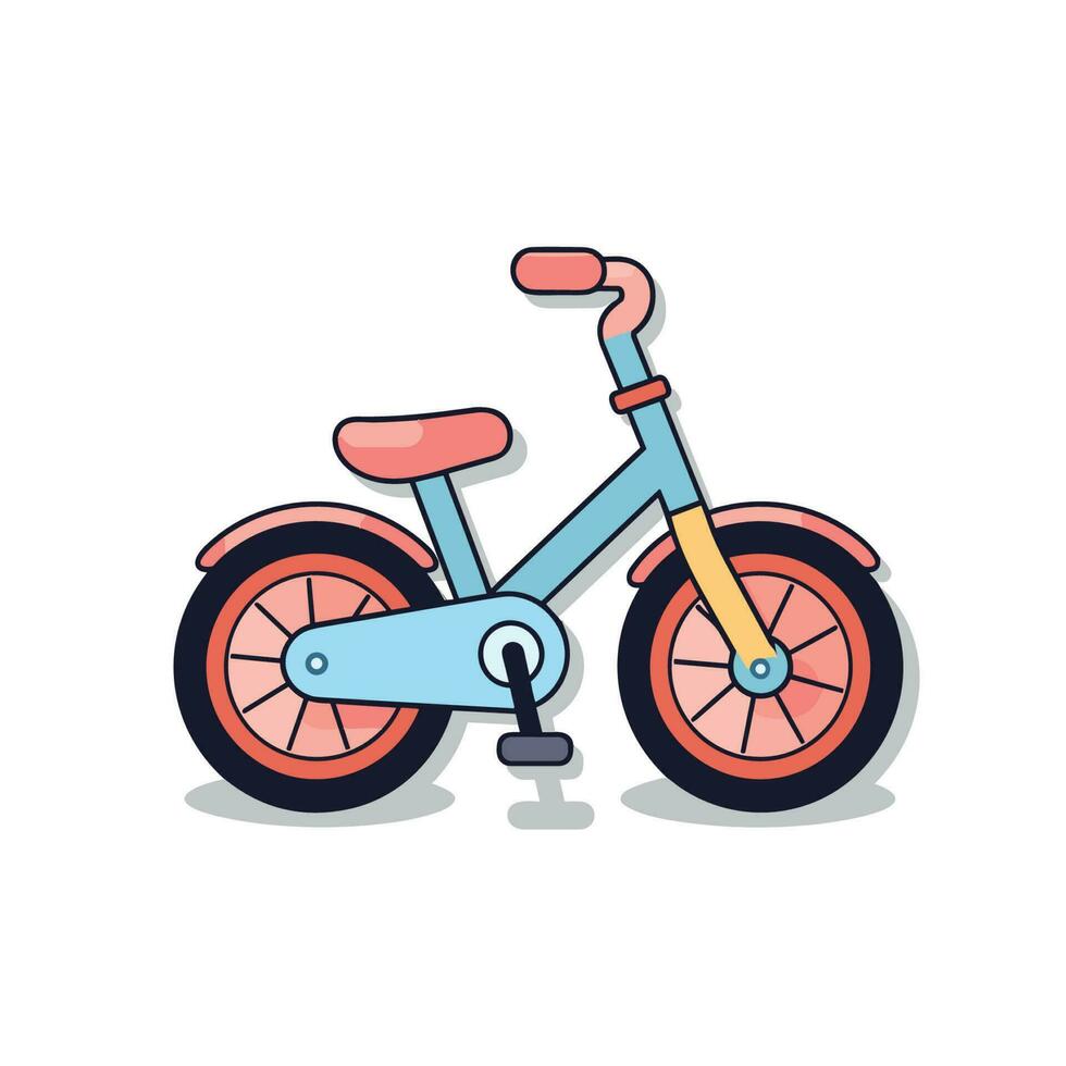 vector de un vistoso bicicleta con un plano rojo neumático