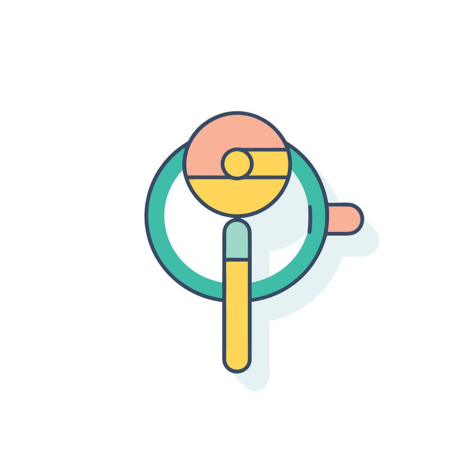 Vector of a flat line icon of a magnifying glass