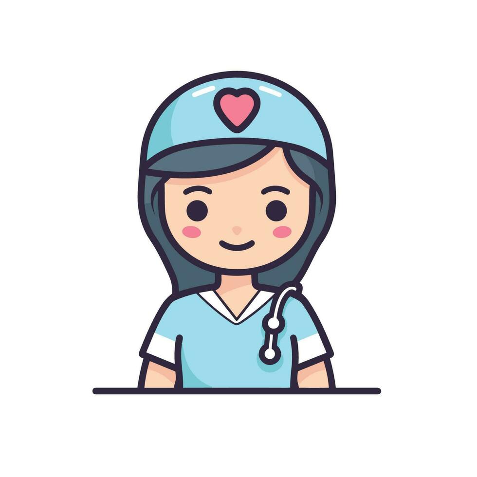 Vector of a woman wearing a hat with a heart design