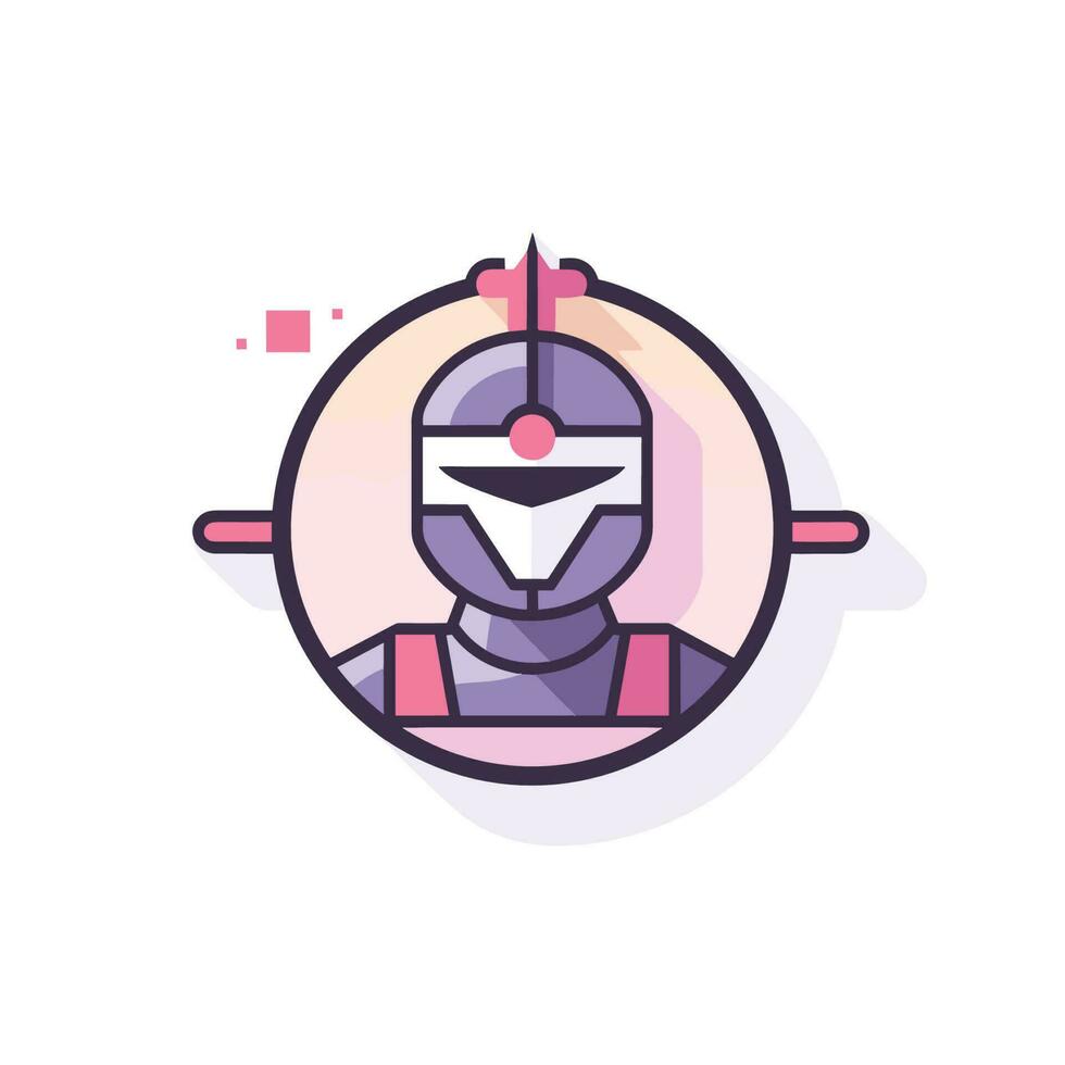Vector of a man wearing a helmet against a vibrant pink backdrop