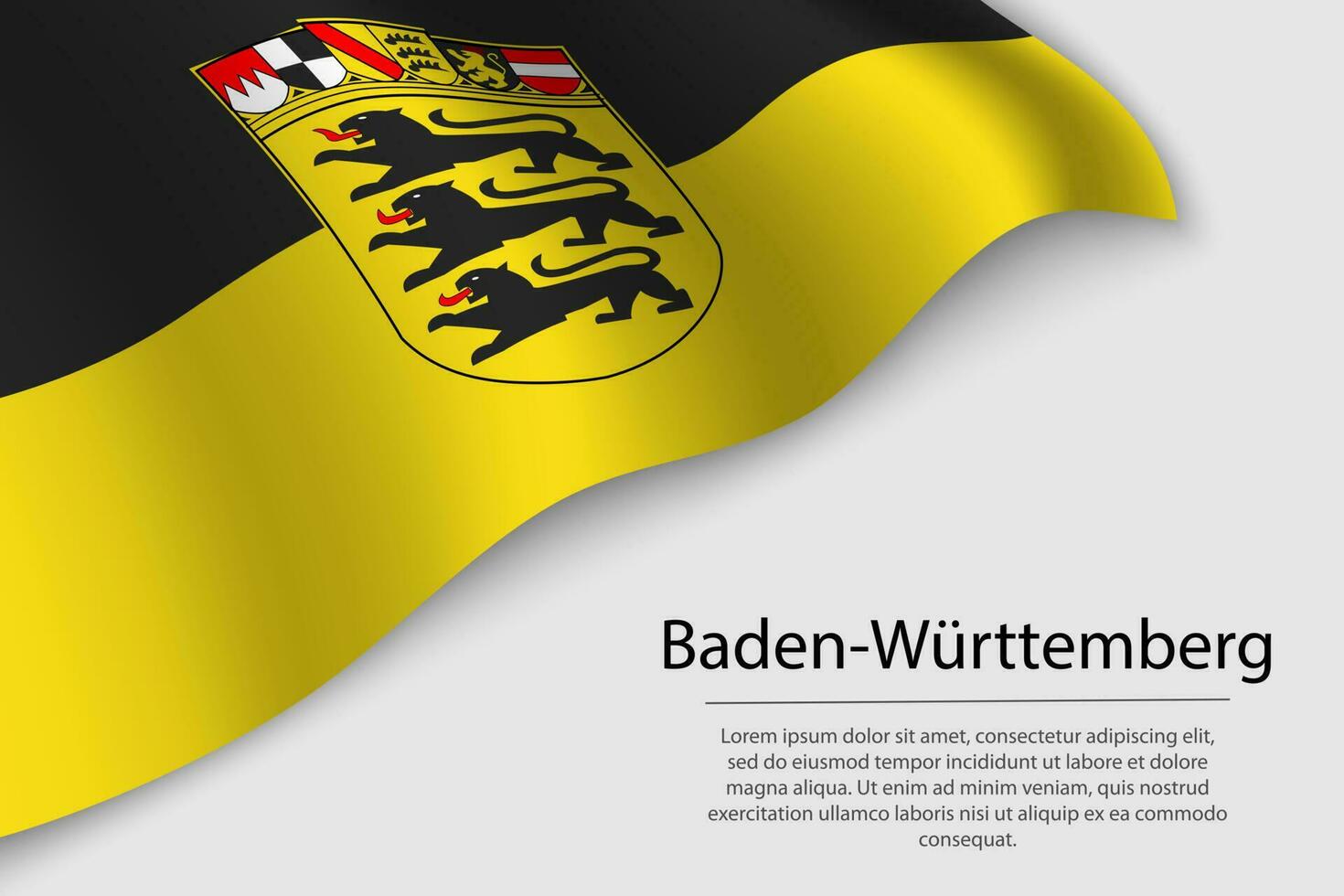 wavig flag Baden Wurtemberg vector