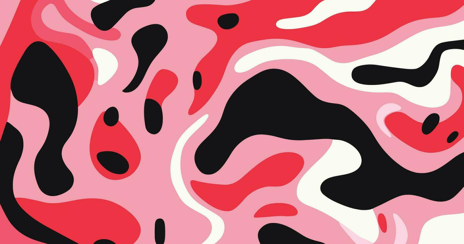 pink and black abstract pattern by wanda, in the style of bold outlines, flat colors, squiggly line style, neon-infused digitalism, memphis design, light red and white, mundane materials vector