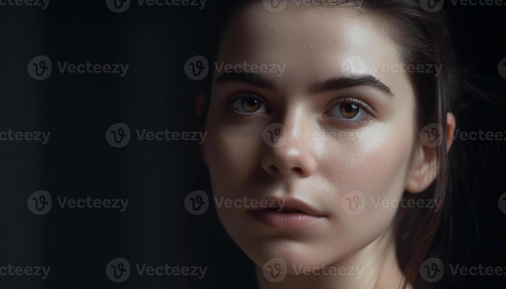Beautiful young woman exudes elegance and sensuality generated by AI photo