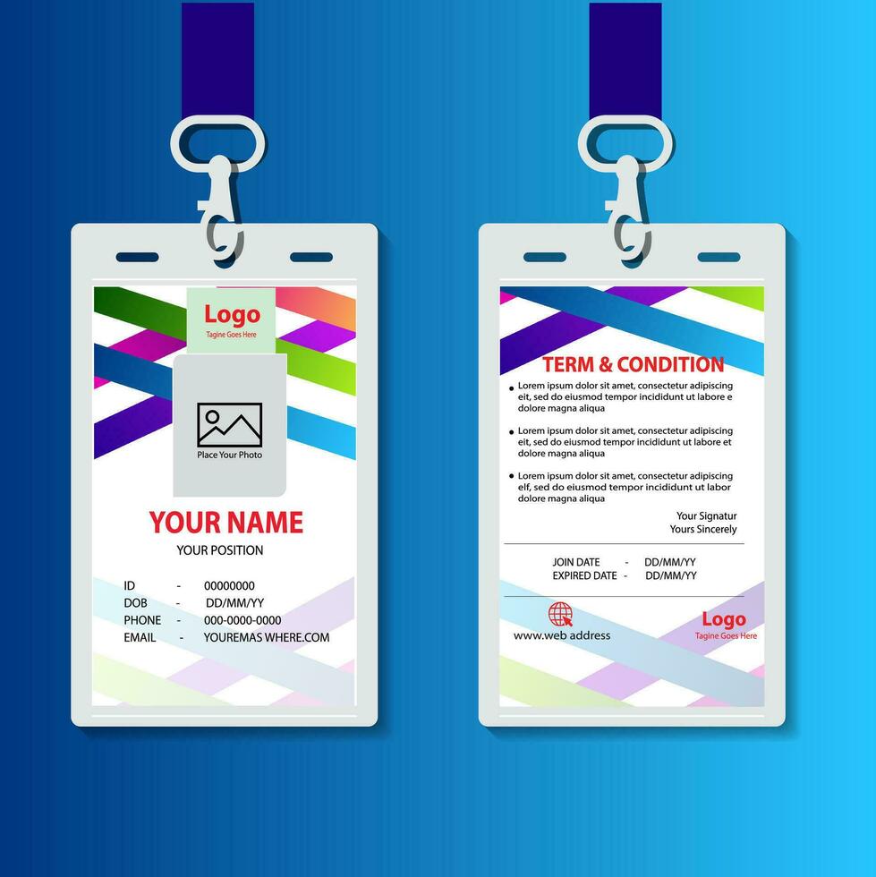 vector abstract id cards template concept