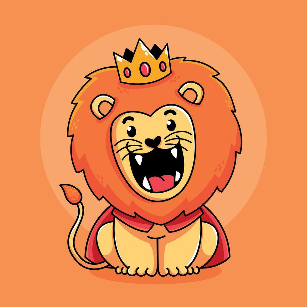 dibujos animados león Rey vector