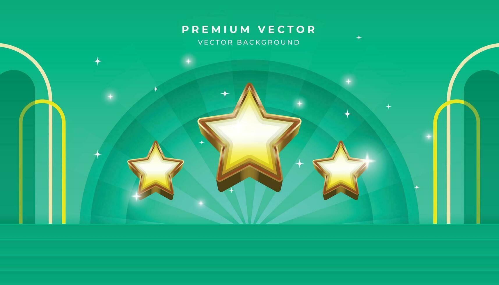 Vector Gold star award High Quality Teal Background