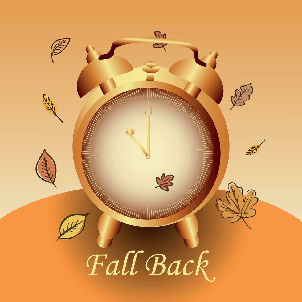 Daylight saving time. Warm autumn colors. vector image