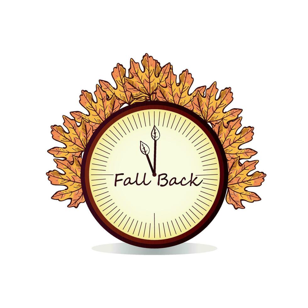Daylight saving time. Warm autumn colors. vector image