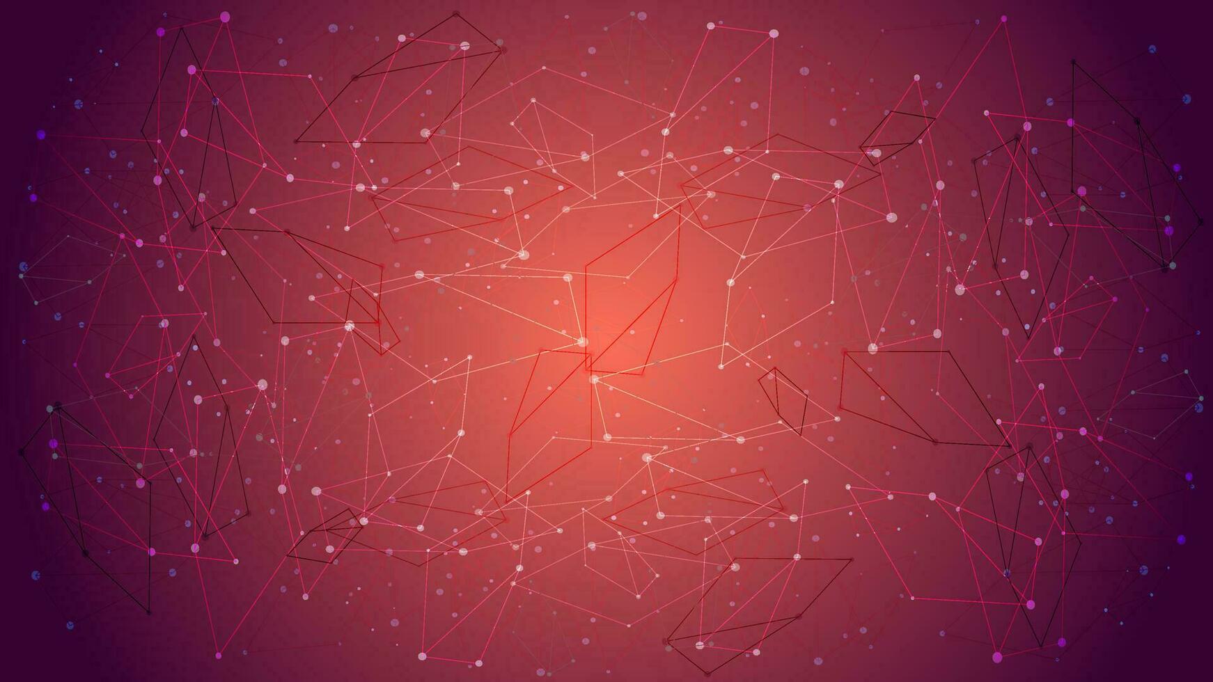Wireframe abstract red polygonal background with copy space. For banners and websites. Vignette. Vector EPS10.