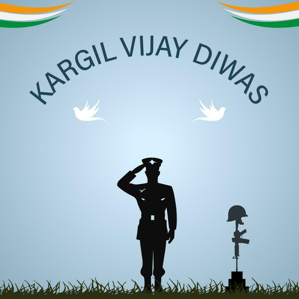 kargil vijay divas personas recordando y celebrando victoria día de indio Ejército vector