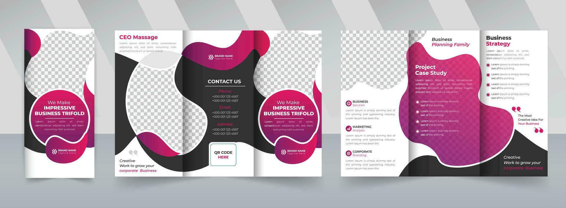 Abstract Business Trifold Brochure Template Design vector