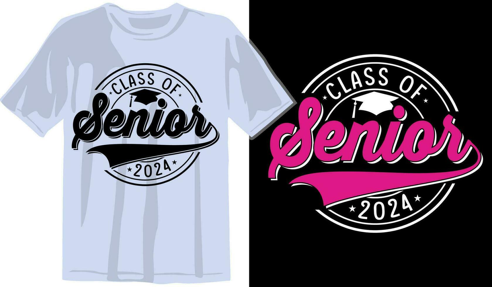 Senior Class greeting, invitation card. Text for graduation design, congratulation event, T-shirt, party, high school or college graduate. Senior 2024 CLASS of 2024 Graduation vector