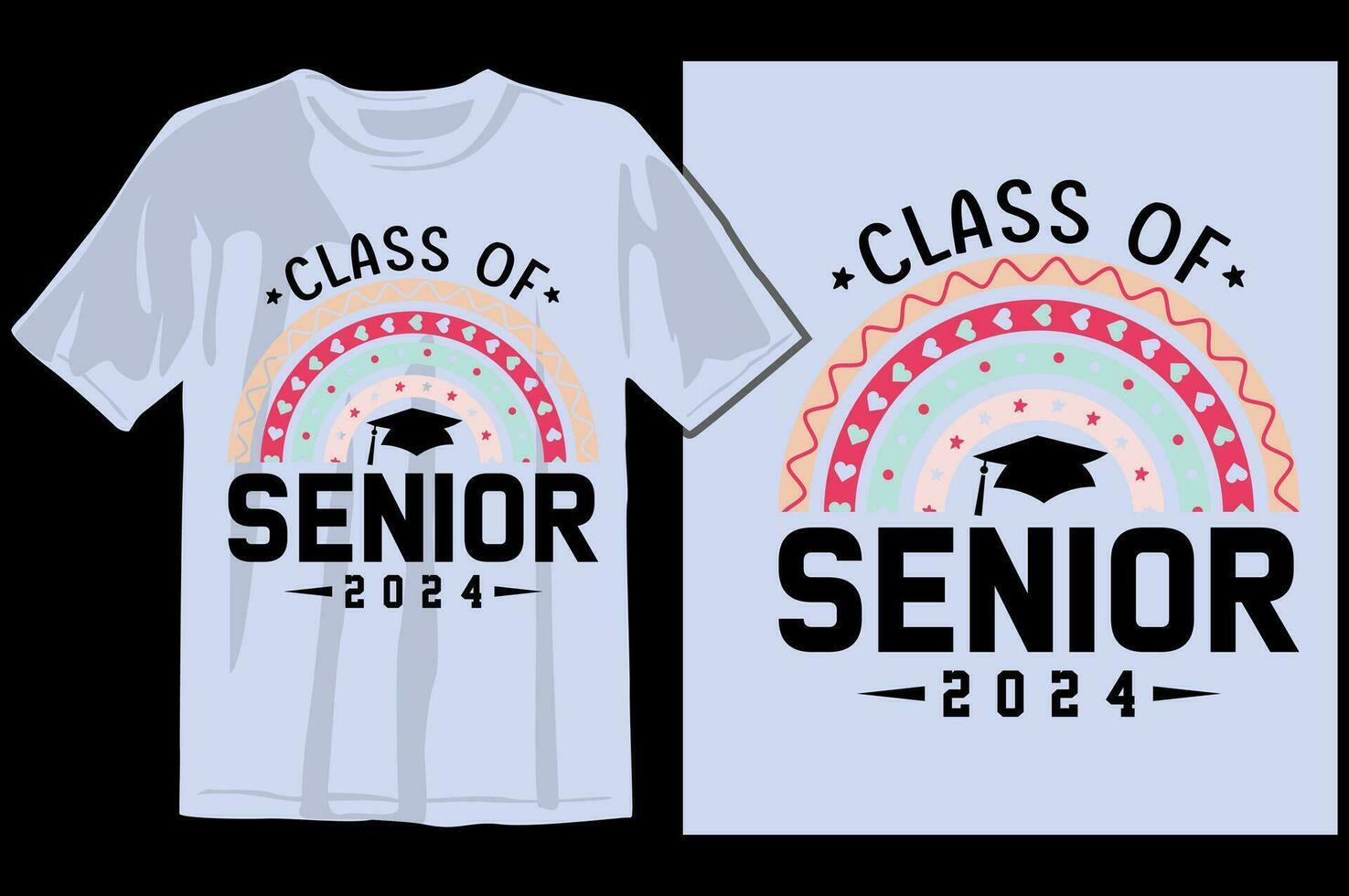 Senior Class greeting, invitation card. Text for graduation design, congratulation event, T-shirt, party, high school or college graduate. Senior 2024 CLASS of 2024 Graduation vector