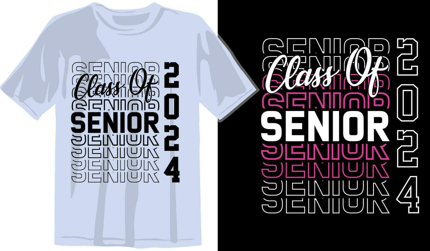 Senior Class greeting, invitation card. Text for graduation design, congratulation event, T-shirt, party, high school or college graduate. Senior 2024 CLASS of 2024 Graduation vector