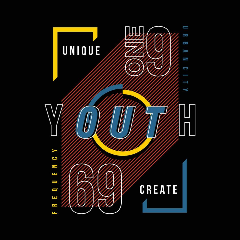 youth create lettering abstract, typography design vector, graphic illustration, for t shirt vector