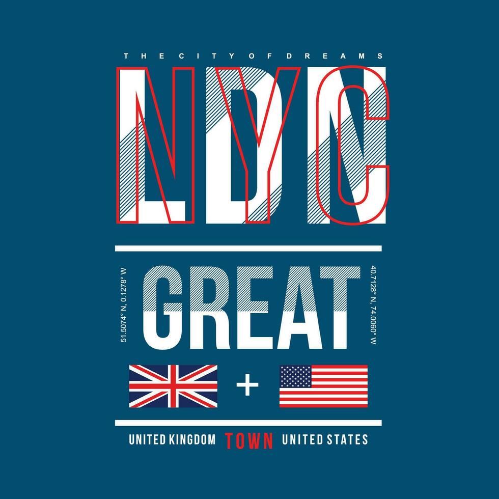 nyc london great city urban street, graphic design, typography vector illustration, modern style, for print t shirt