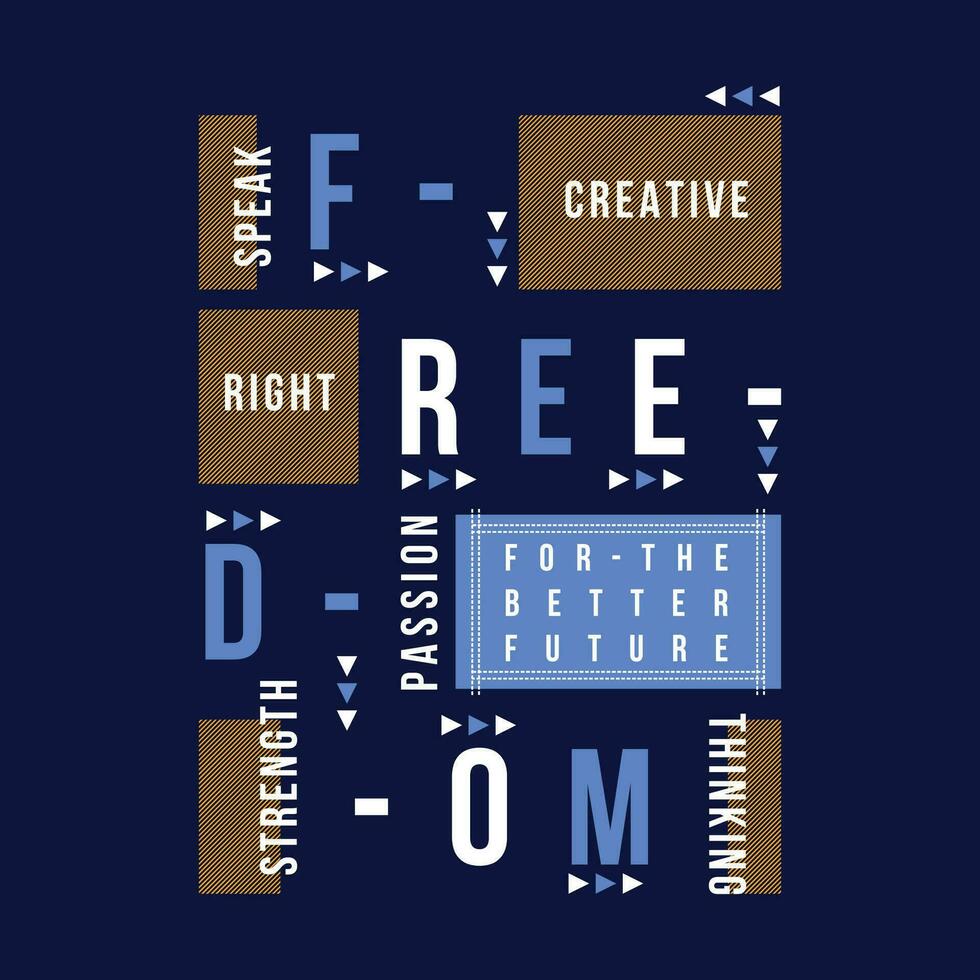 freedom text frame, graphic fashion style, t shirt design, typography vector, illustration vector