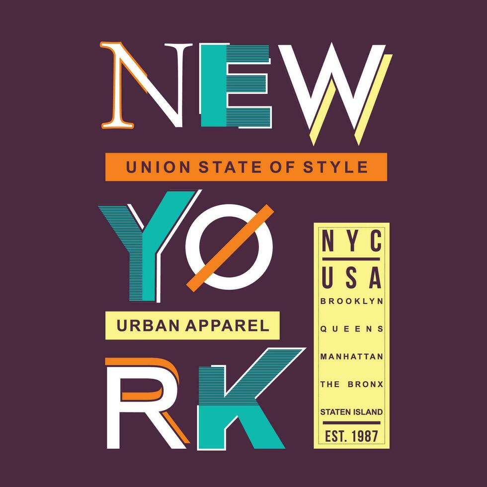 nuevo York ciudad gráfico, tipografía vector, ilustración, para impresión t camisa, con tokio Japón moderno estilo vector