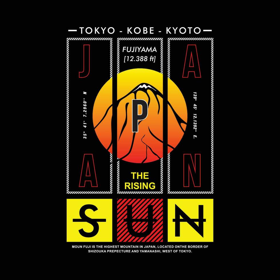 tokyo kobe japan city text frame, graphic fashion style, t shirt design, typography vector, illustration vector