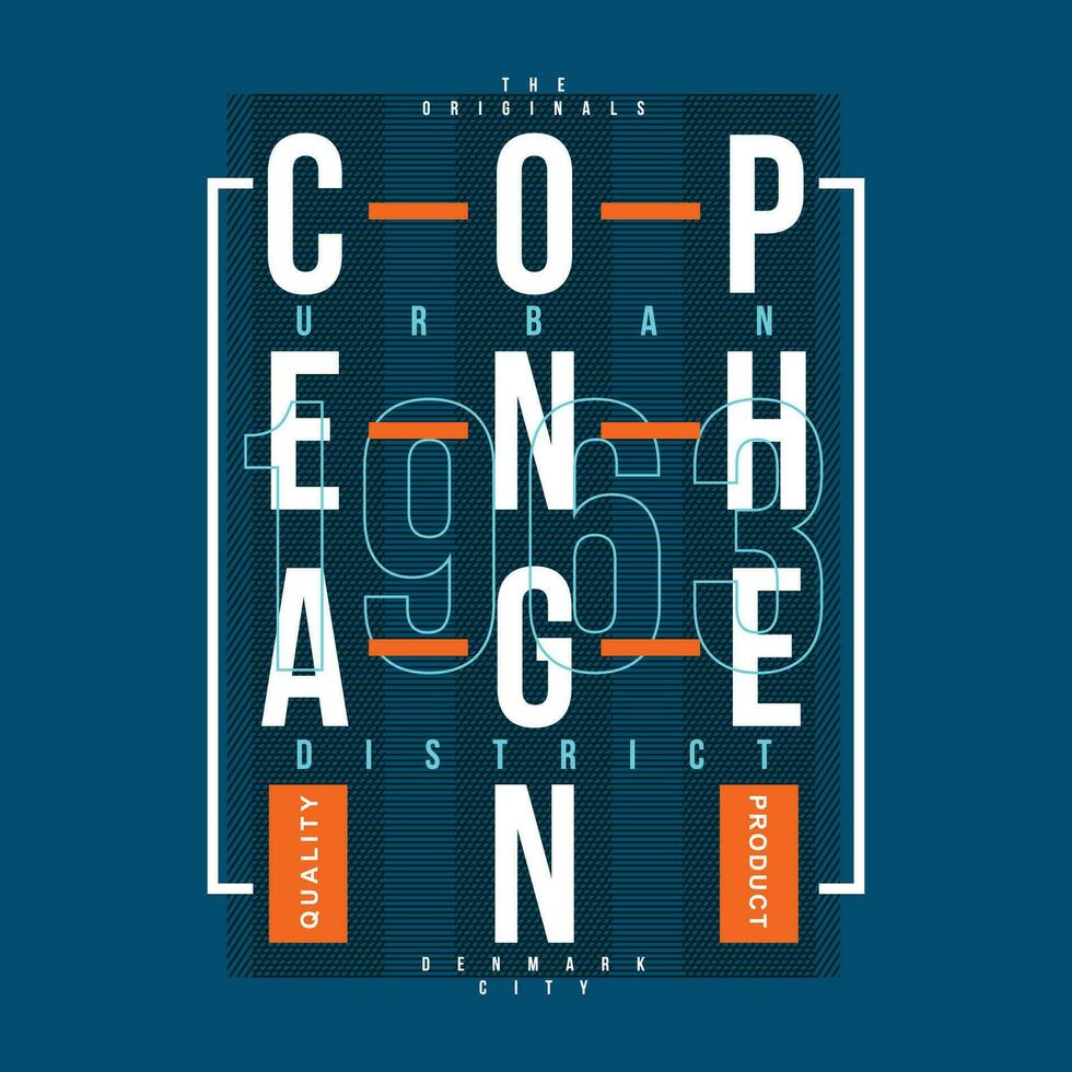 copenhagen text frame, graphic fashion style, t shirt design, typography vector, illustration vector