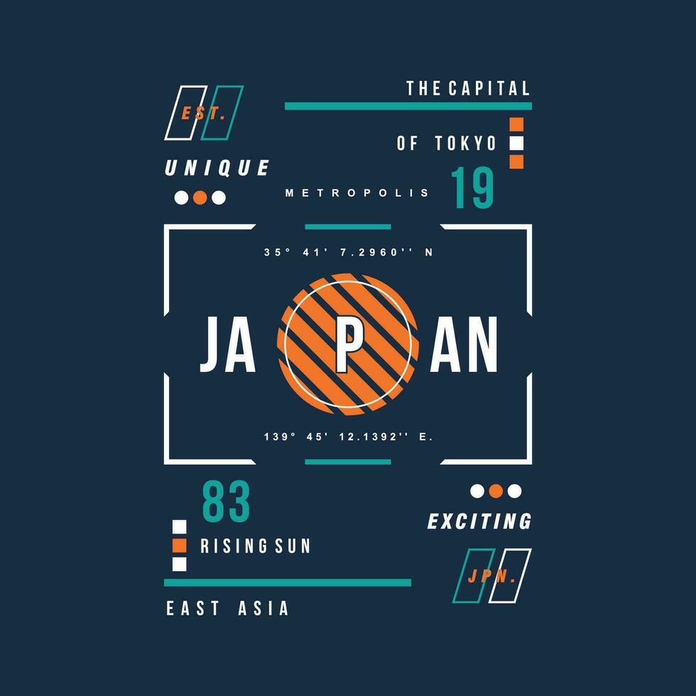 tokyo japan text frame, graphic fashion style, t shirt design, typography vector, illustration vector