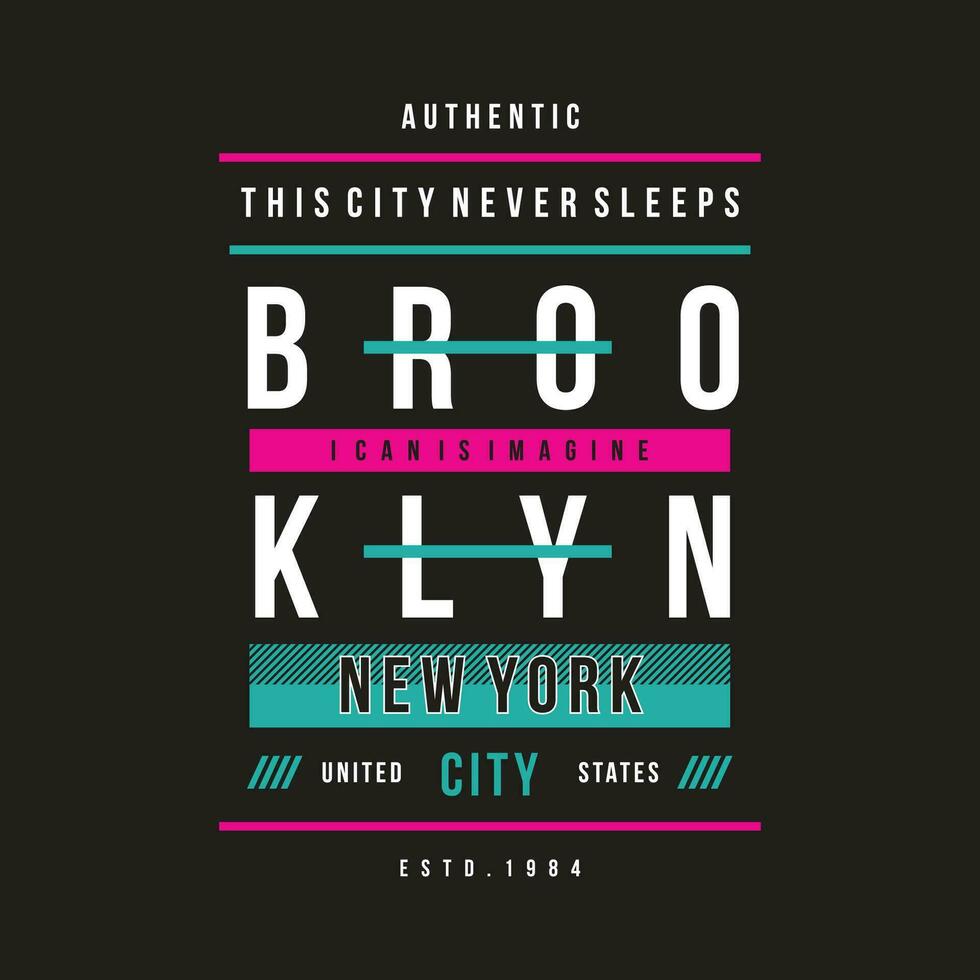 brooklyn vector, graphic design, fashion illustration, for casual style print t shirt vector