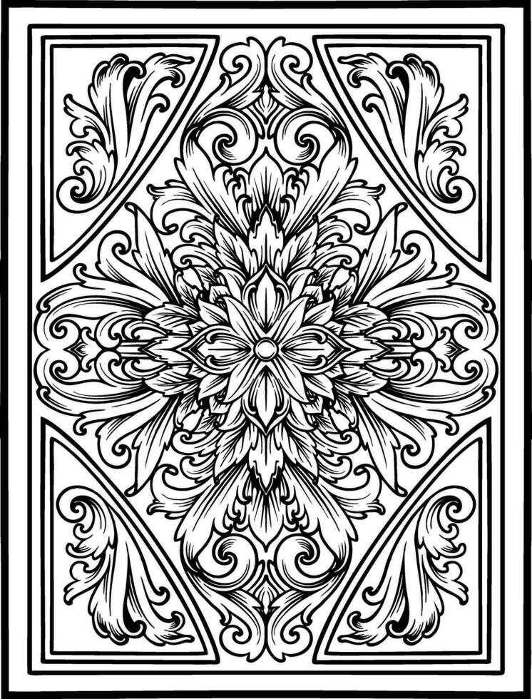 Engraved ornament art vintage card deck inspiration outline vector illustrations for your work logo, merchandise t-shirt, stickers and label designs, poster, greeting cards advertising business.