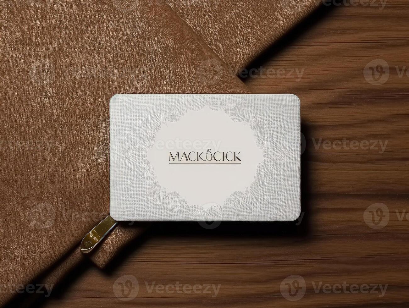 Blank mock up business card, modern and minimal background. Generative AI photo