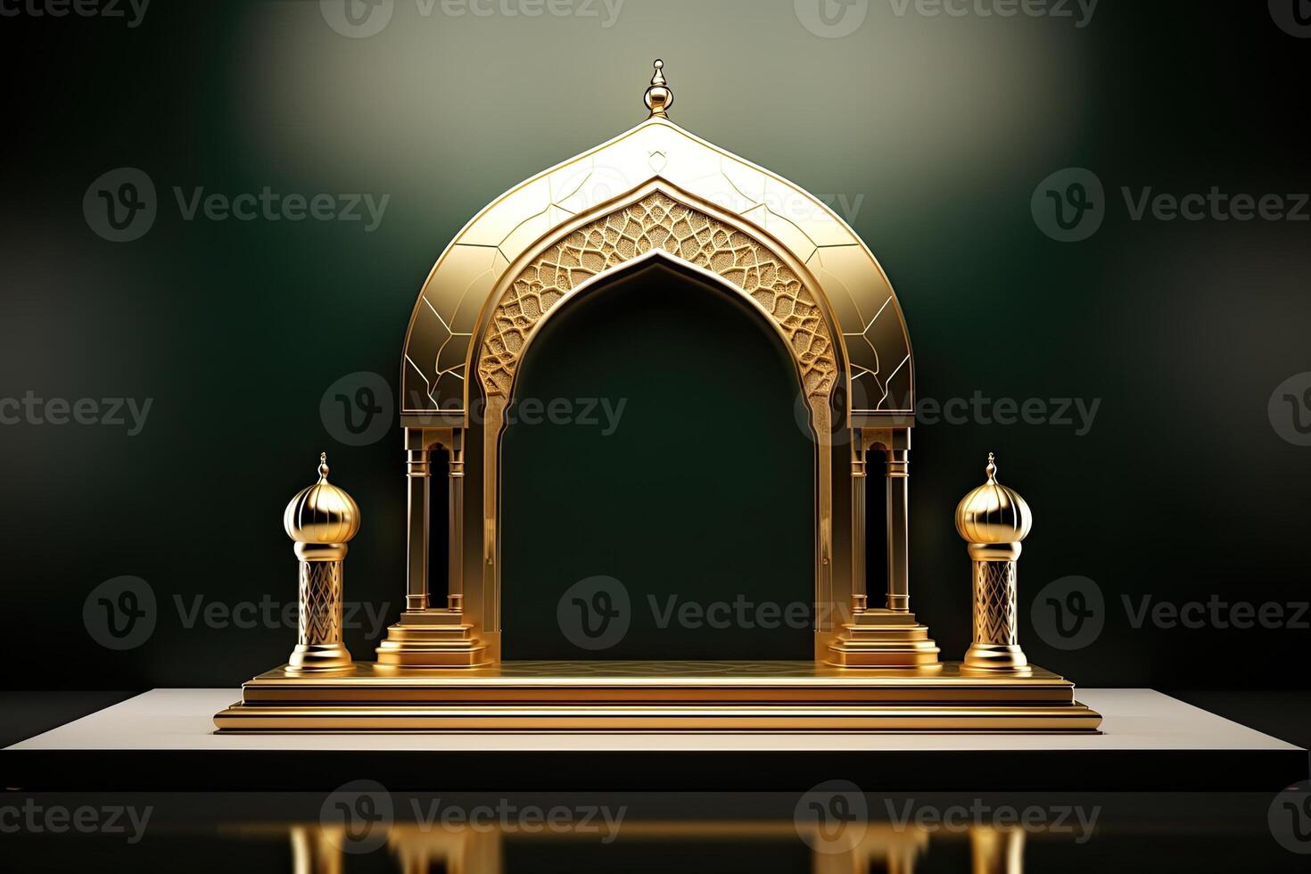 Islamic Podium, luxury Ramadan podium for display product, presentation, stage, base, photo